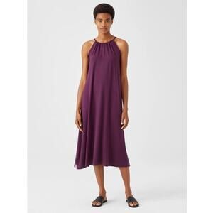 Eileen Fisher Fine Jersey Halter Midi Dress in Blackberry $198